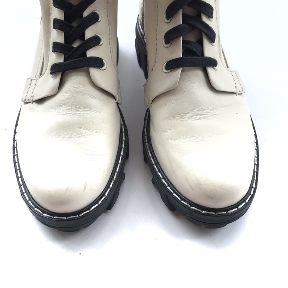 Rag & Bone Shiloh White High Gored Leather Boots - Picture 4 of 7